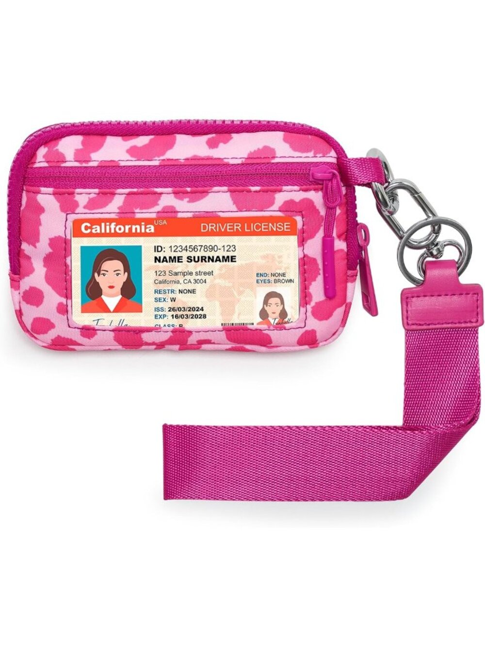 Chic Small Wristlet Wallet for Women | Clear ID Window & Keychain Coin Purse